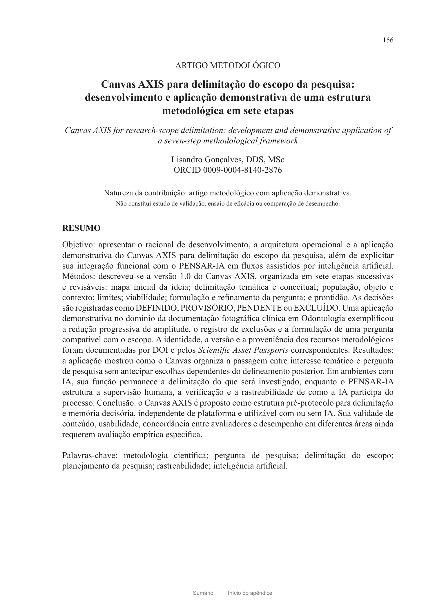 Artigo metodológico Canvas AXIS